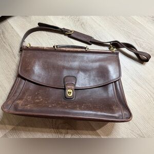 Coach  Vintage Dark Brown Leather Messenger Bag